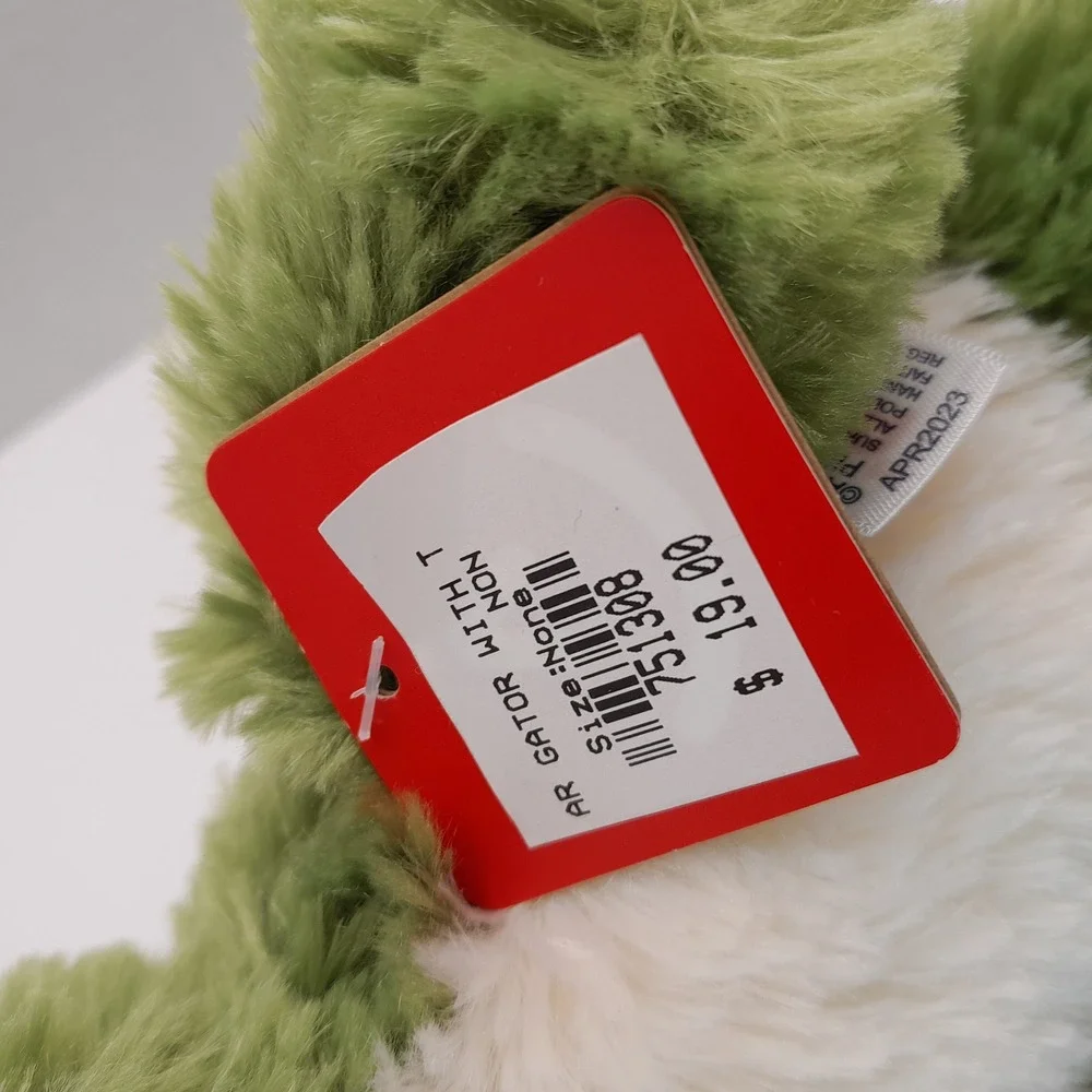 Aurora World Green Alligator Plush Stuffed Animal Shaggy Gator 9 Inch 751308